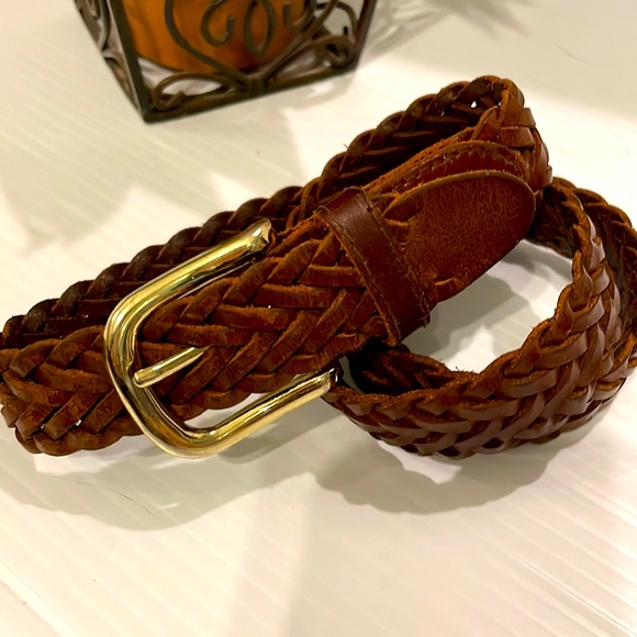Genuine Leather Mens Woven Braided Belt size 28 - Picture 1 of 9